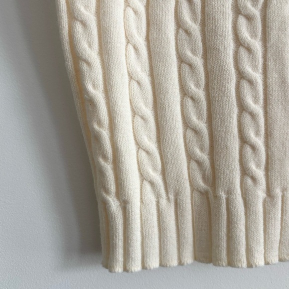 By Anthropologie Cropped Cream Cable Knit Tank Top - Picture 3 of 9